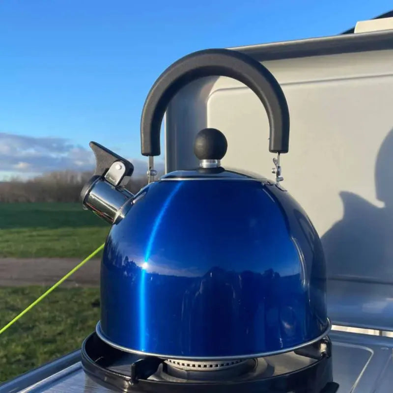 Olpro 2 Litre Stainless Steel Whistling Kettle - Blue