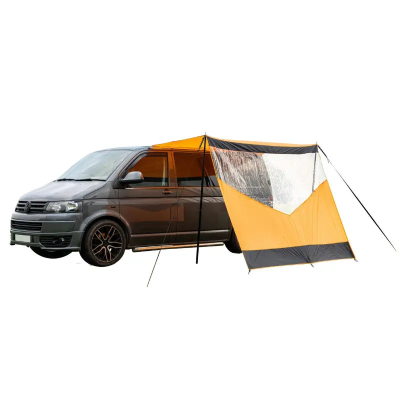 Olpro Scenic Shade Campervan Canopy with PVC Window Black and Orange