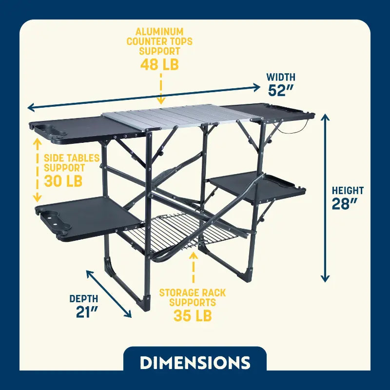 Outdoor Revolution/GCI Slim-Fold Cook Station Dimension
