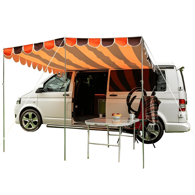 Retro Shade Camper Van Canopy - Orange/ Brown