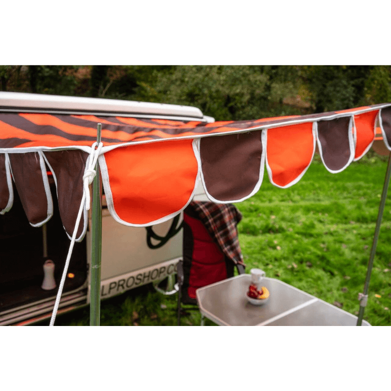 Retro Shade Camper Van Canopy - Orange/ Brown