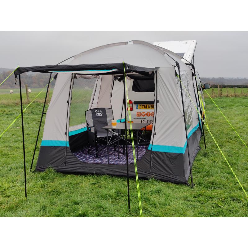Snug Poled Tailgate Awning (Steel Legs Fibreglass Roof)
