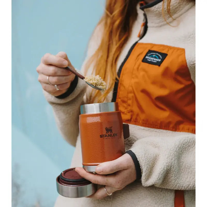 Stanley Legendary Food Jar - Spork 0.4L Hammertone Clay