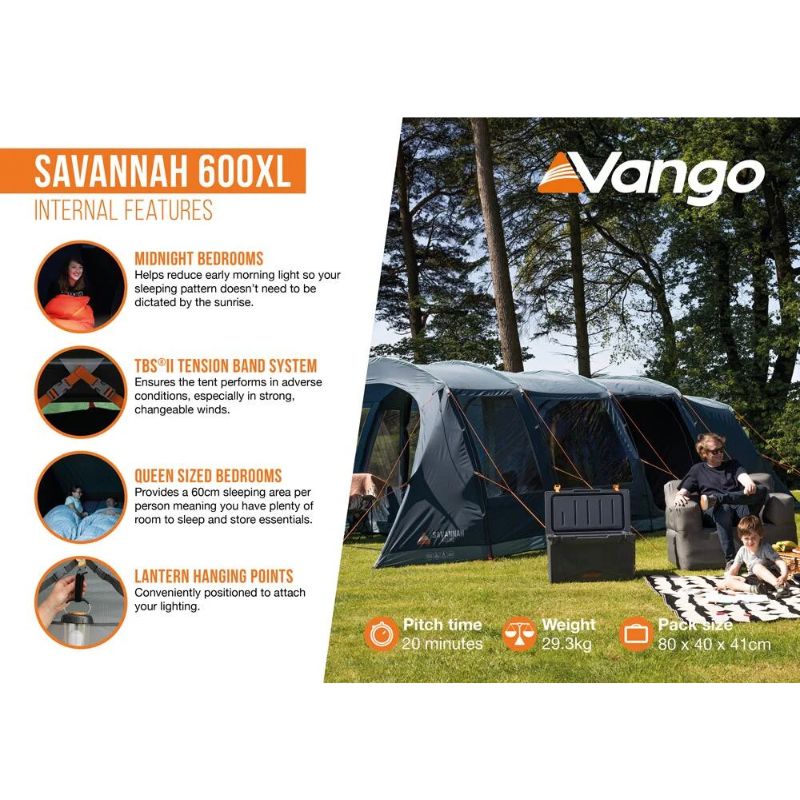 Vango Savannah 600XL Tent (Includes FREE footprint)
