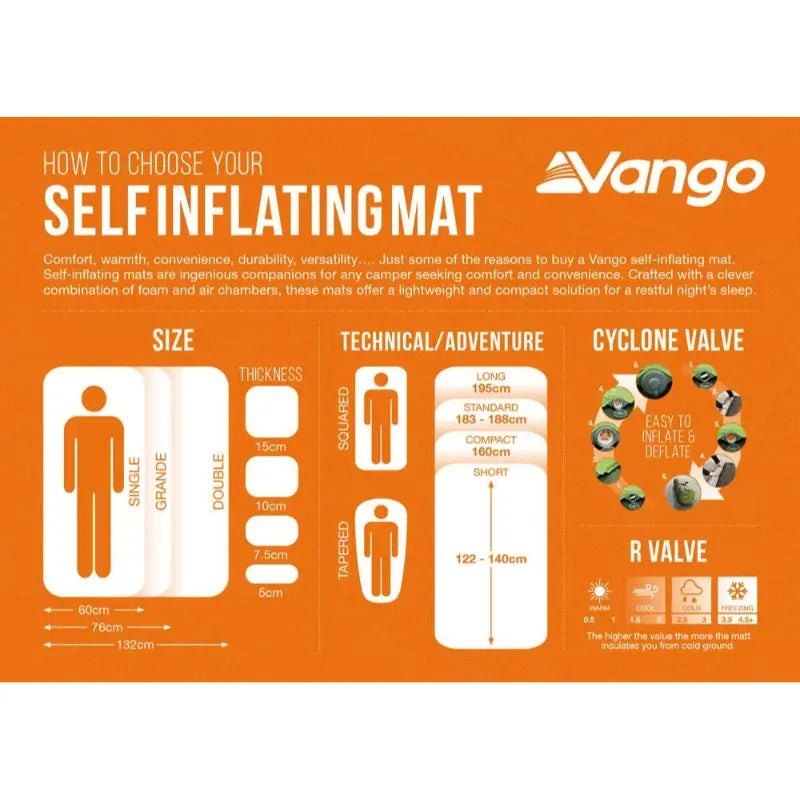Vango Arcadia Size Guide Sleeping Mat Outcamping