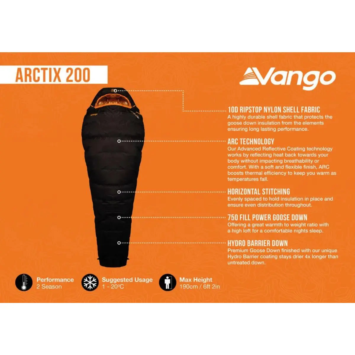 Vango Arctix 200 Sleeping Bag - Outcamping