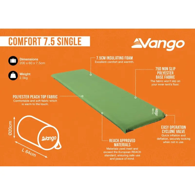 Vango Comfort 7.5 Single Sleeping Mat Outcamping