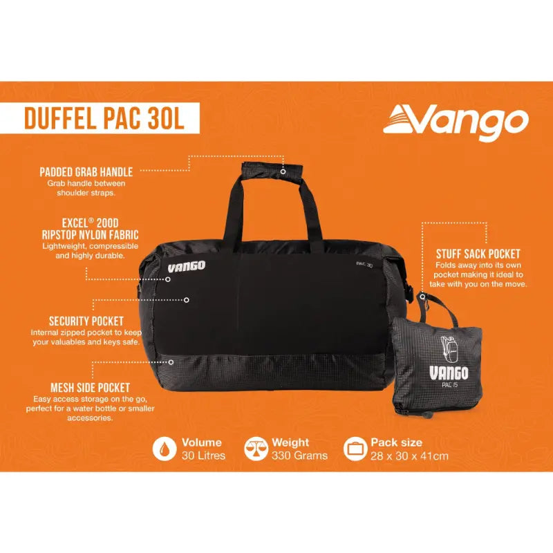 Vango Duffel Pac 30L Features