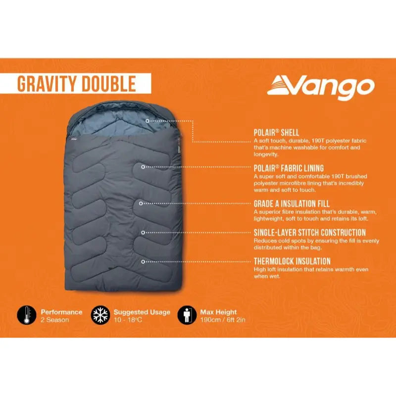Vango Gravity Double Sleeping Bag - Outcamping Features