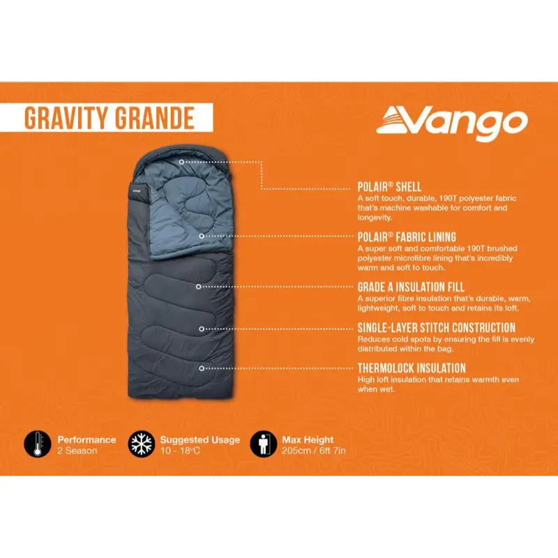 Vango Gravity Double Sleeping Bag - Outcamping Features