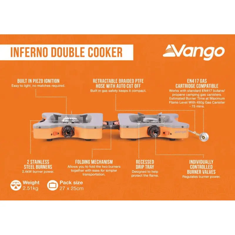 Vango Inferno Double Cooker Features