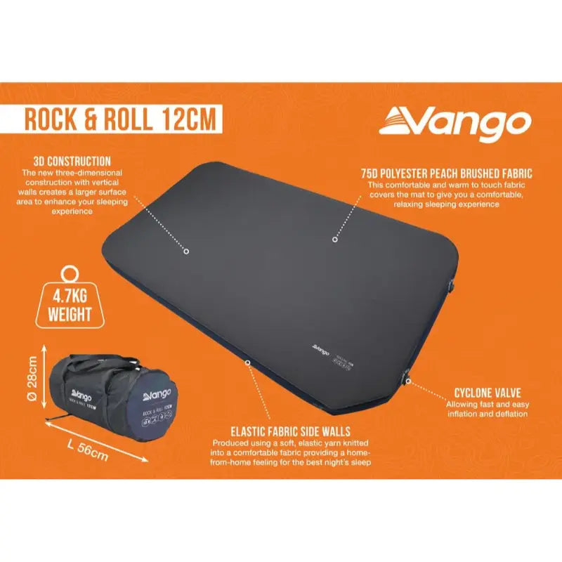 Vango Rock & Roll Lux 12cm Self Inflating Sleeping Mattress