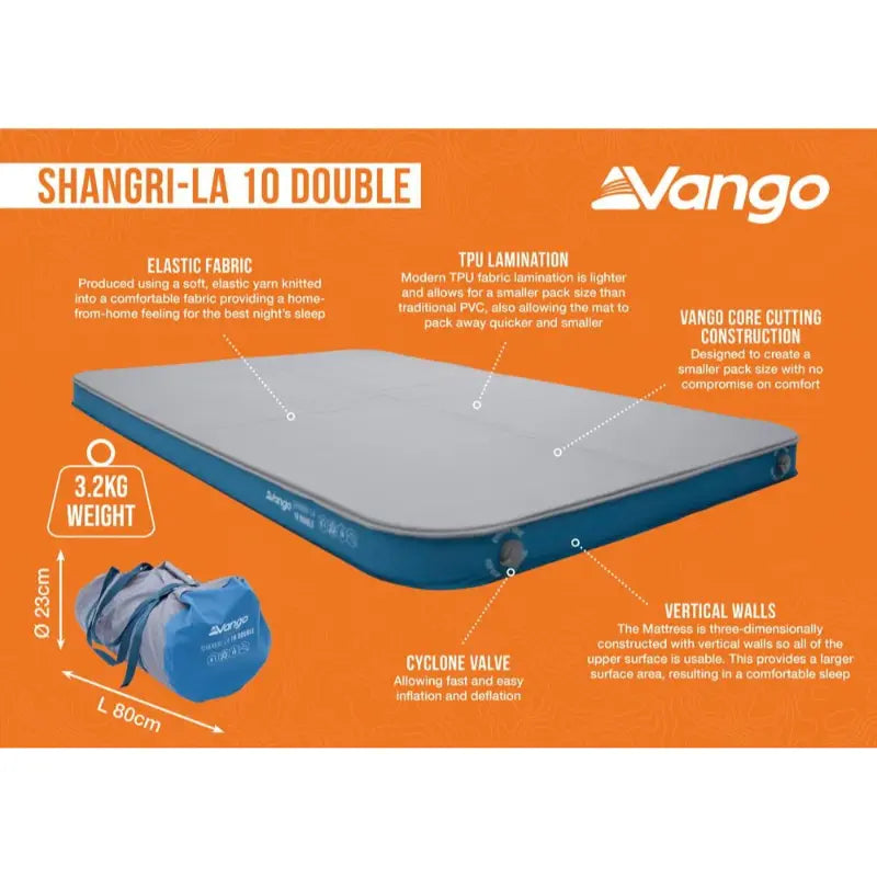 Vango Shangri-La Lux 12 Double Self Inflating Sleeping Mattress
