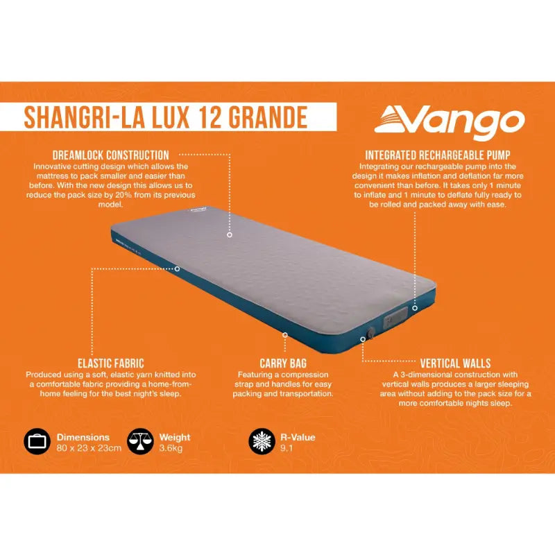 Vango Shangri-La Lux 12 Grande Self Inflating Sleeping Mattress