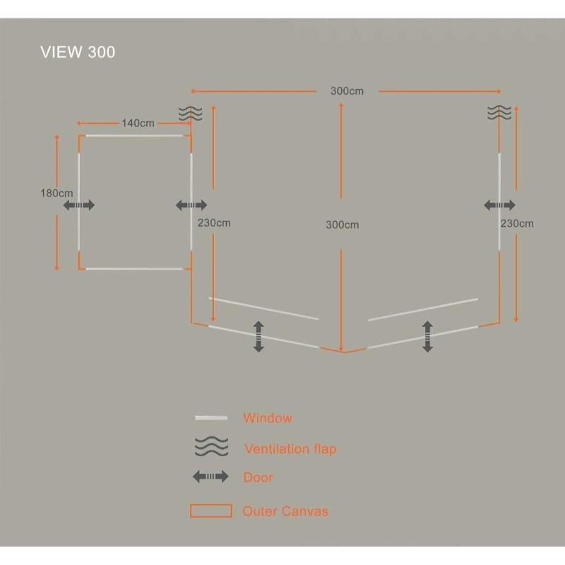 View Caravan Awning – 300 with Porch