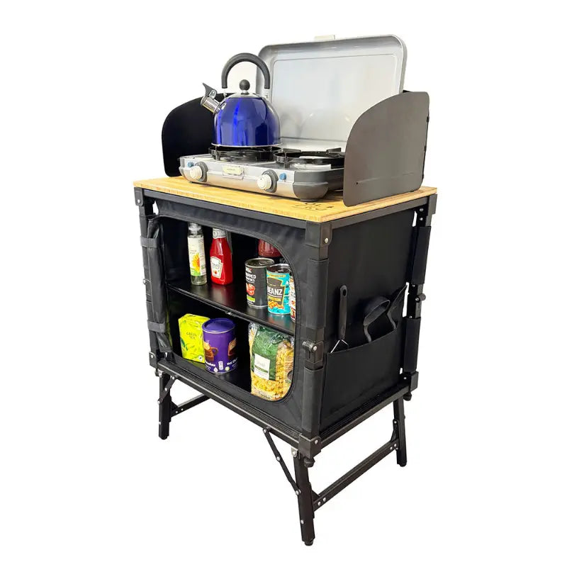Olpro Bamboo Folding 3-In-1 Storage Kitchen Cupboard