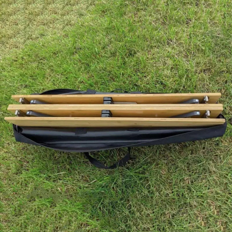 Olpro 4 Fold Camping Bamboo Table 90cm x 90cm