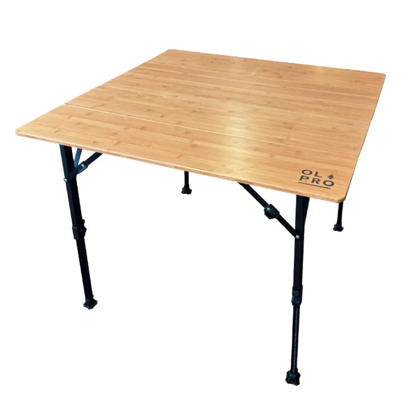 Olpro 4 Fold Camping Bamboo Table 90cm x 90cm - Outcamping