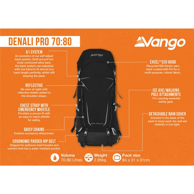 Vango Denali Pro 70:80 Backpack
