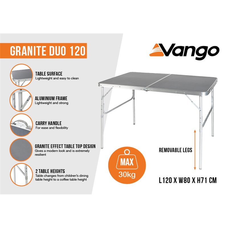 Vango Granite Duo 120 Table