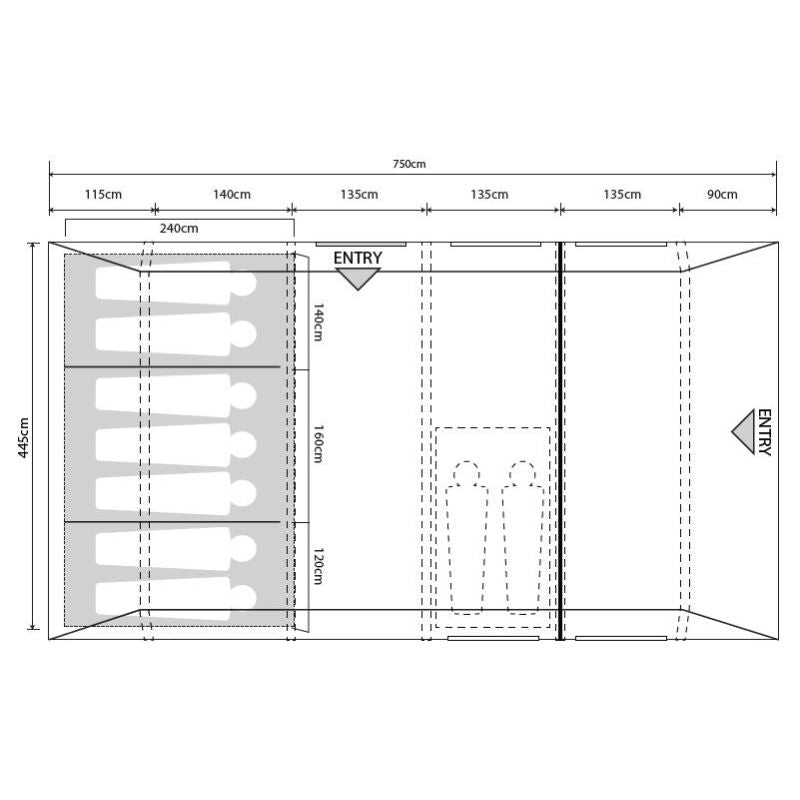 Outdoor Revolution Camp Star 700 Bundle Deal (includes carpet and footprint)
