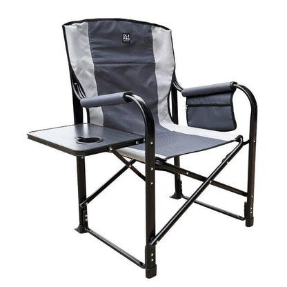 Directors Chair + Side Table Grey & Charcoal