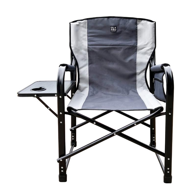 Directors Chair + Side Table Grey & Charcoal