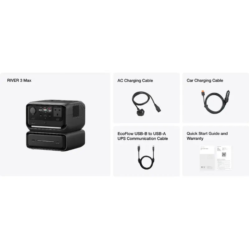 EcoFlow RIVER 3 Max  3 Plus Portable Power Station + Extra Battery EB300