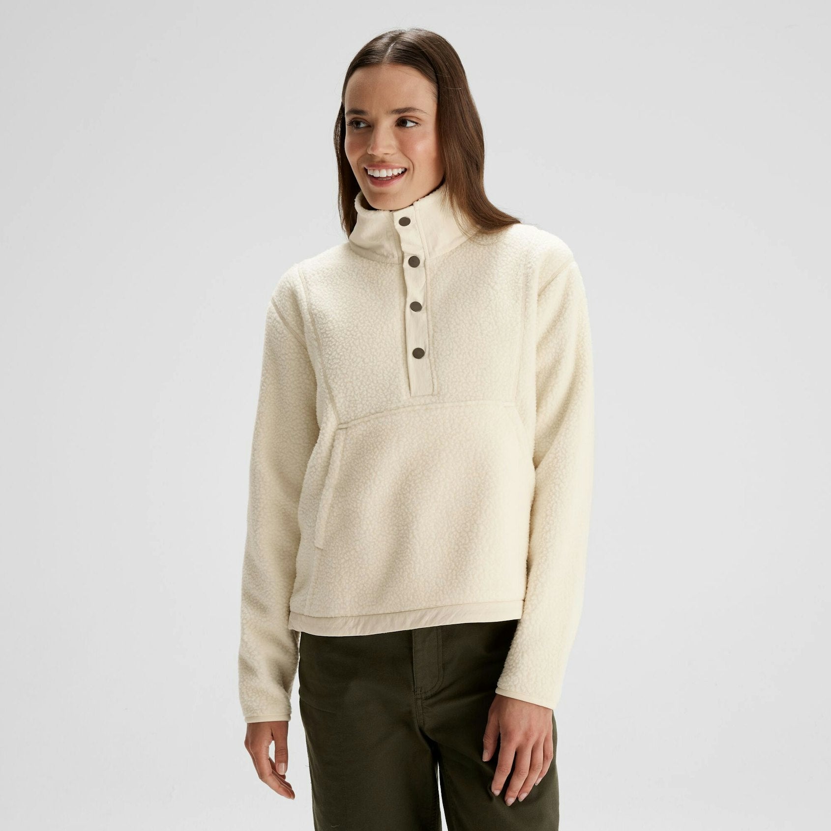 Kathmandu Women's Co-Z High Pile Pullover V Natural