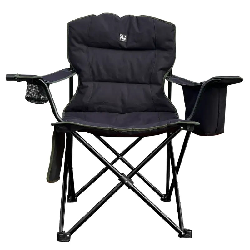 Olpro Henwick Padded Folding Camp Chair Black and Green - Outcamping