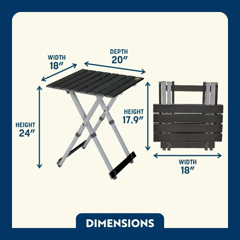 Outdoor Revolution/GCI Outdoor Compact Camp Table 20 Dimension