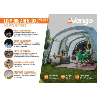 Vango Lismore 600XL Air Tent (Includes Free Groundsheet)