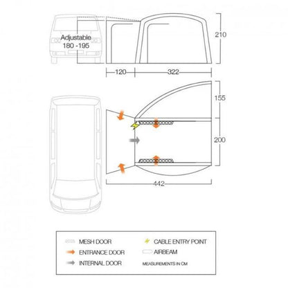 Vango Magra Air Low Driveaway Awning 180-195cm