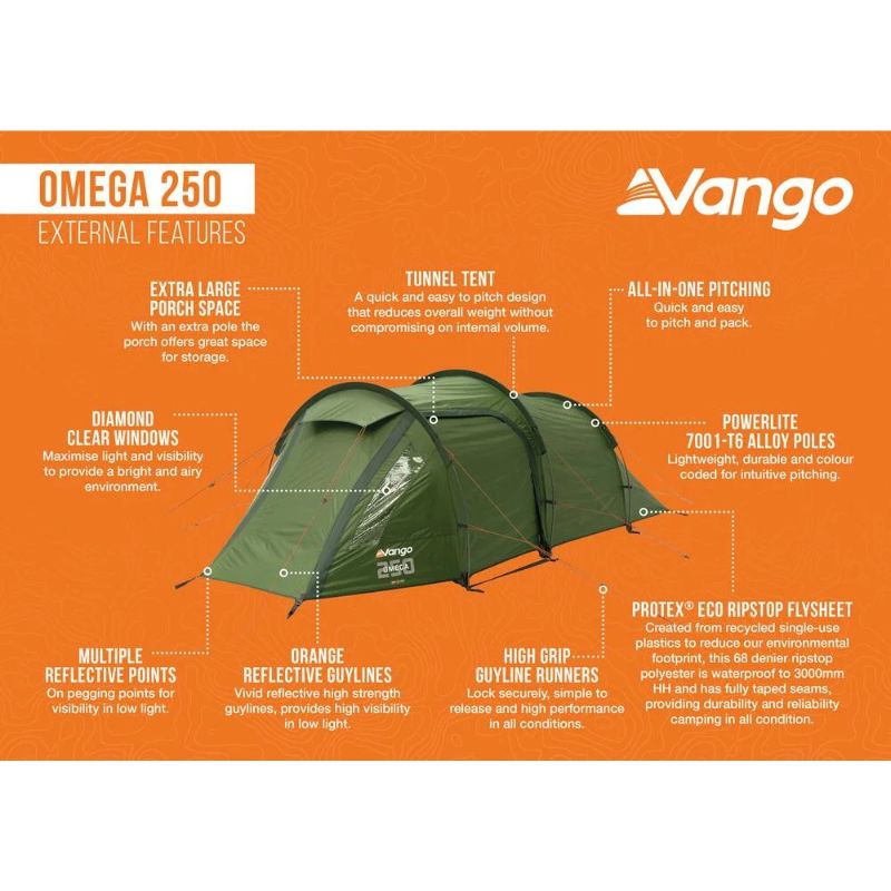 Vango Omega 250 Tent (Forest Green)