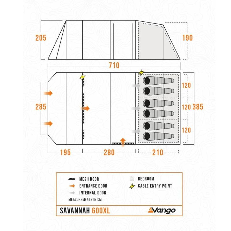Vango Savannah 600XL Tent (Includes FREE footprint)