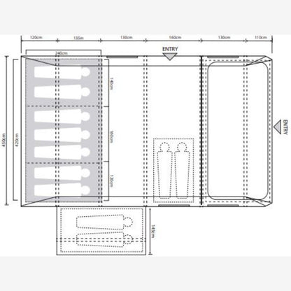 Outdoor Revolution Airedale 7.0SE Tent (including footprint & lounge liner)