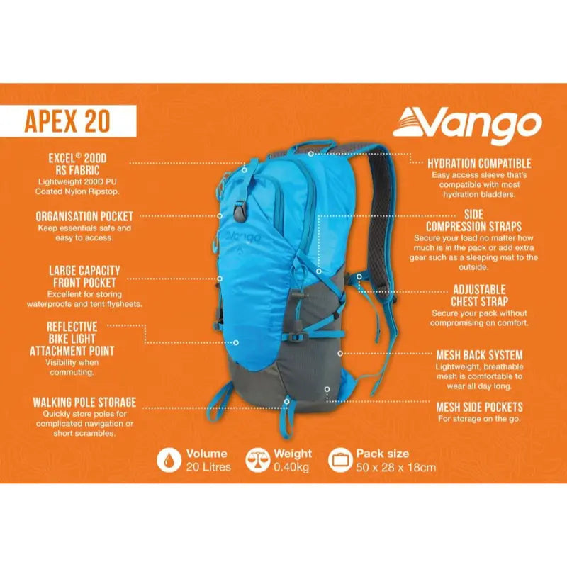 Vango Apex 20L Rucksack Outcamping