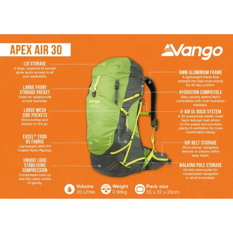 Vango Apex Air 30L Rucksack Outcamping