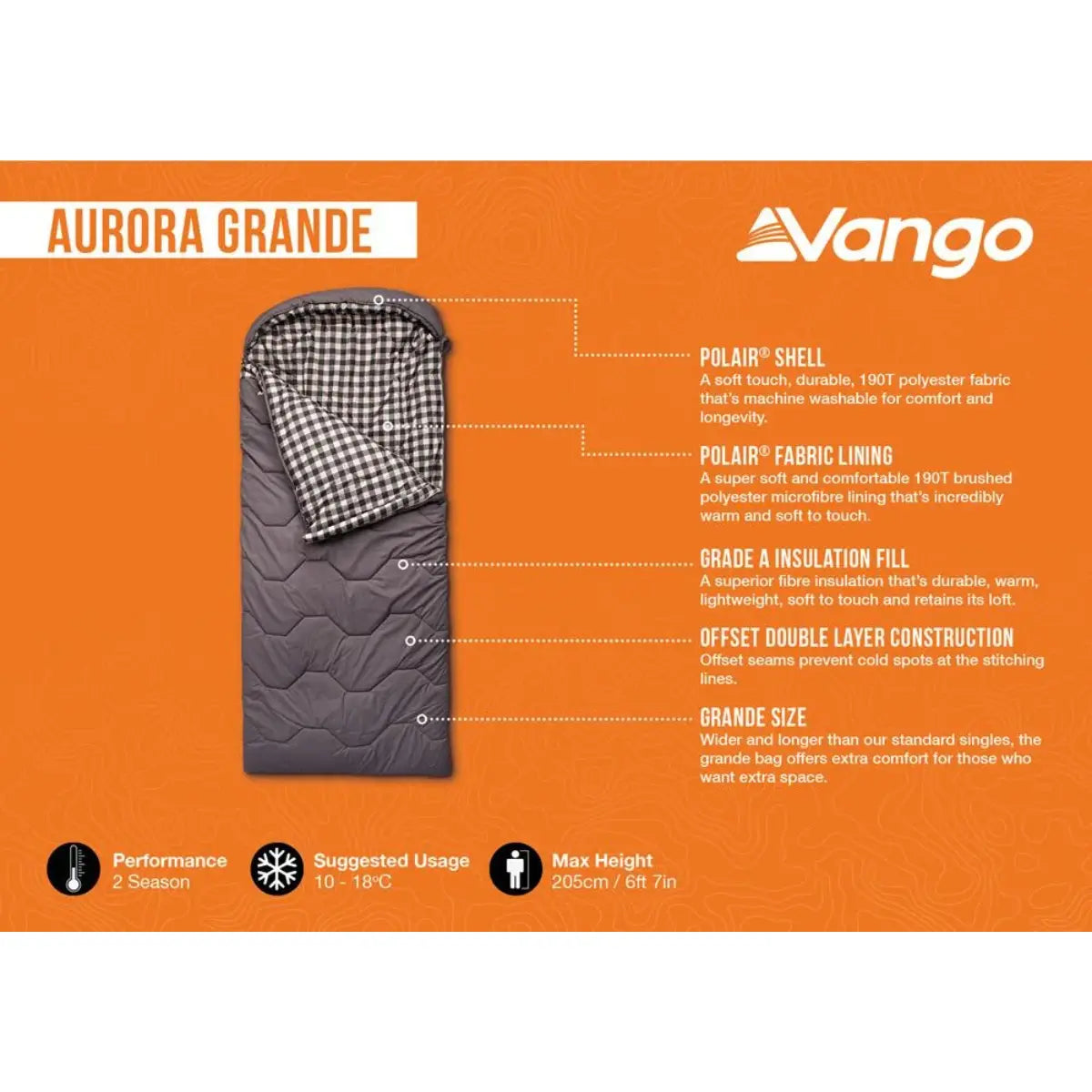 Vango Aurora Grande 3 Season Sleeping Bag