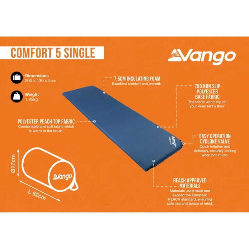 Vango Comfort 5 Single Sleeping Mat Outcamping
