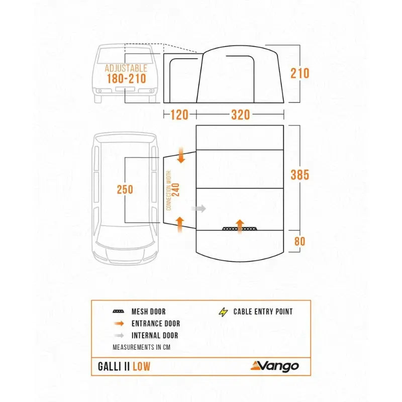 Vango Galli II Low Drive Away Awning 180-210cm