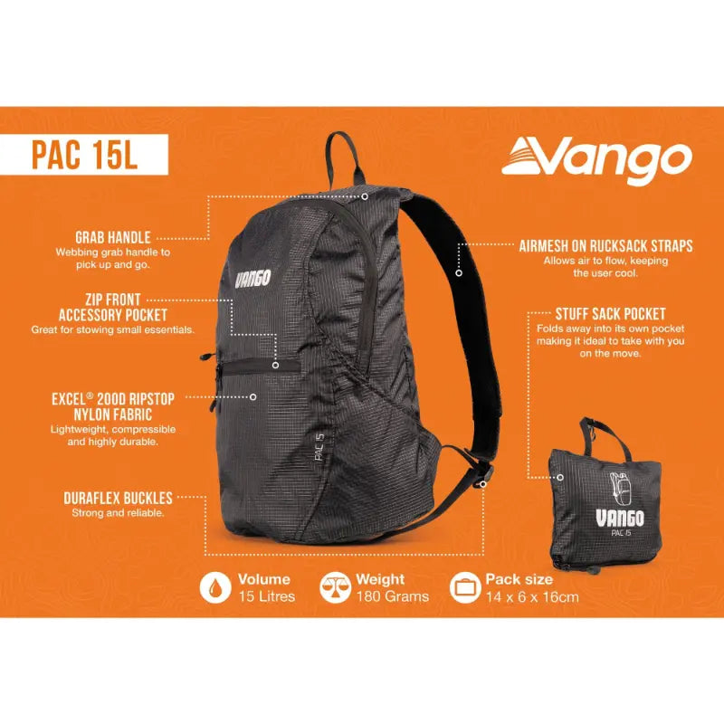 Vango Pac 15L Features