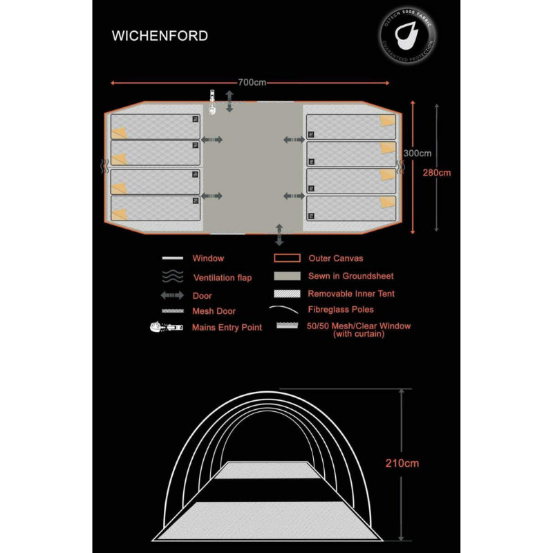 Wichenford 8.0 -  8 Person Tent (Ripstop) 2024