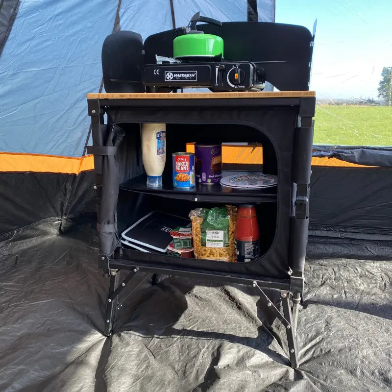 Olpro Bamboo Folding 3-In-1 Storage Kitchen Cupboard