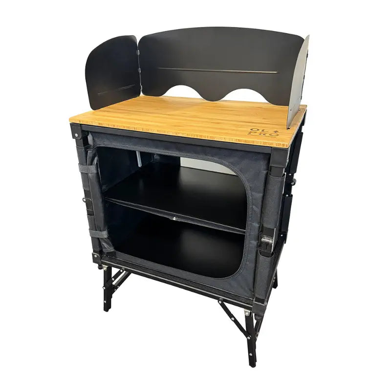 Olpro Bamboo Folding 3-In-1 Storage Kitchen Cupboard - Outcamping