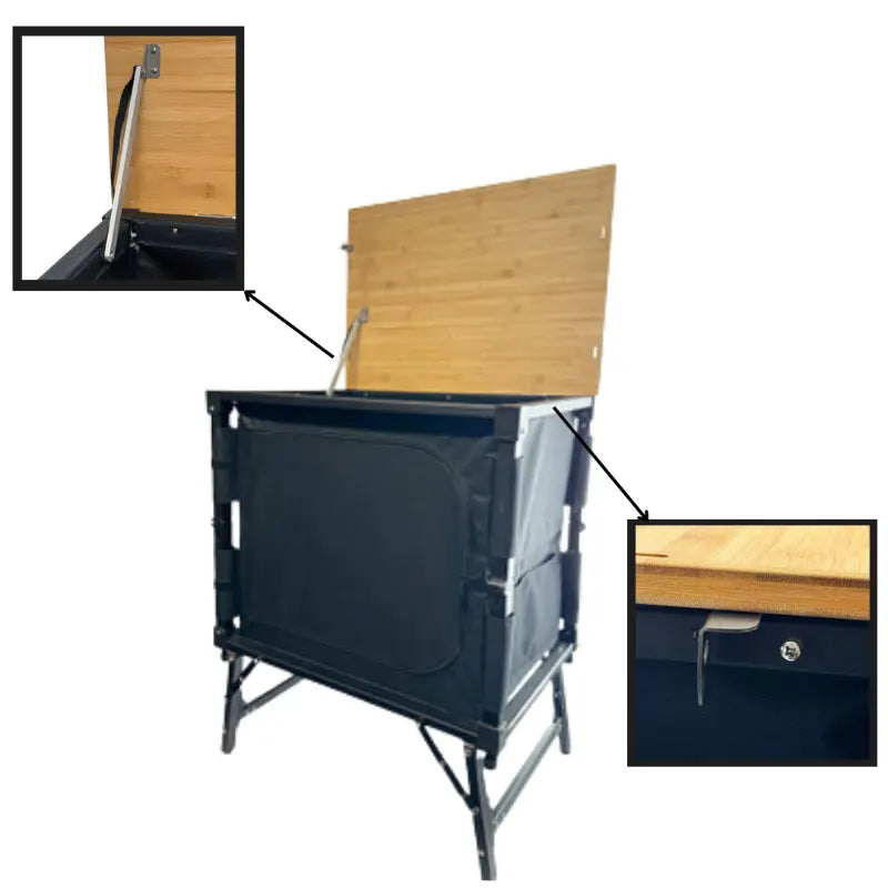 Olpro Bamboo Folding 3-In-1 Storage Kitchen Cupboard