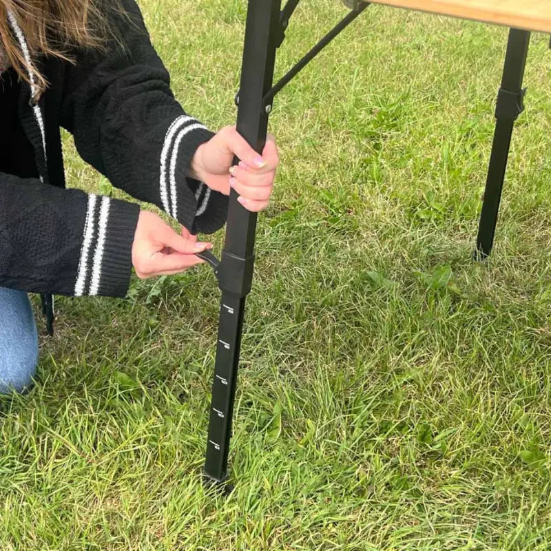 4 Fold Camping Bamboo Table 90cm x 90cm