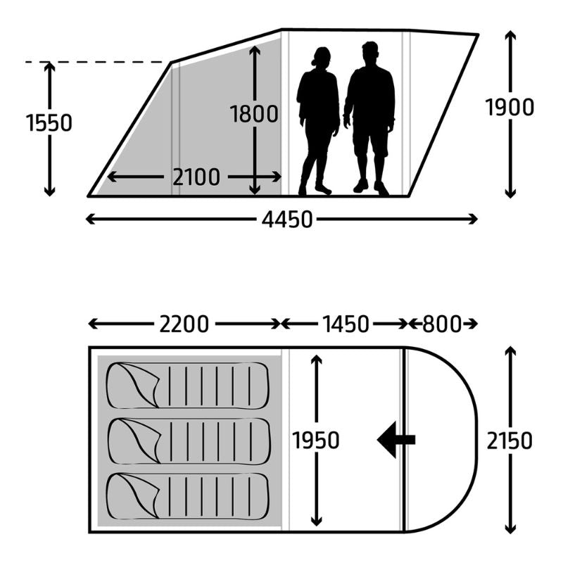 Kampa Brean 3 Air Tent (Includes Free Footprint)