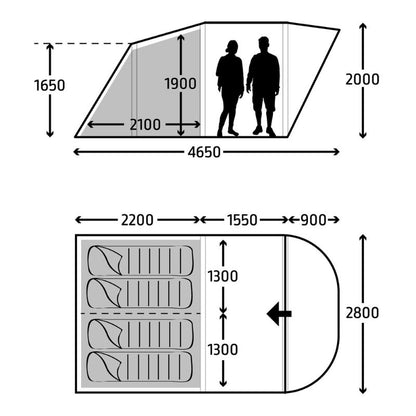 Kampa Brean 4 Air Tent (Includes Free Carpet and Footprint)