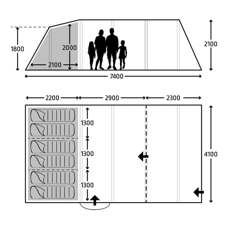 Kampa Croyde 6 Tent (Includes Free Carpet)